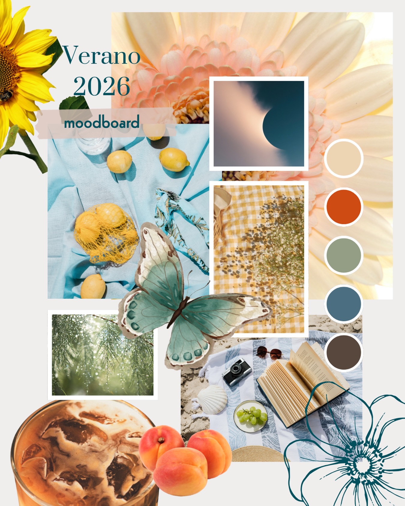 Cuando trabajo en una marca, siempre pido imágenes que le inspiren.

Es la mejor forma de entender su estilo, incluso cuando no saben explicarlo bien. 

A partir de ahí, construyo el moodboard, que se compone de colores, formas, letras, fotos y sensaciones que formarán la base de la identidad visual ✨

Este, por ejemplo, inspirado en este verano, podría ser para una marca fresca y natural. 🌿

#moodboard #branding #diseñográfico #identidadvisual #procesocreativo